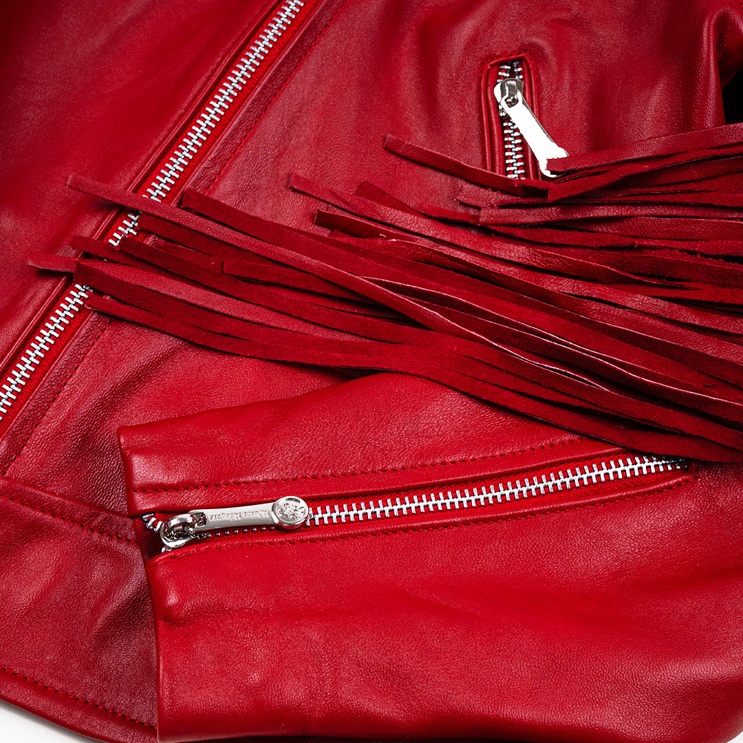 Chamarra Fringes Rojo