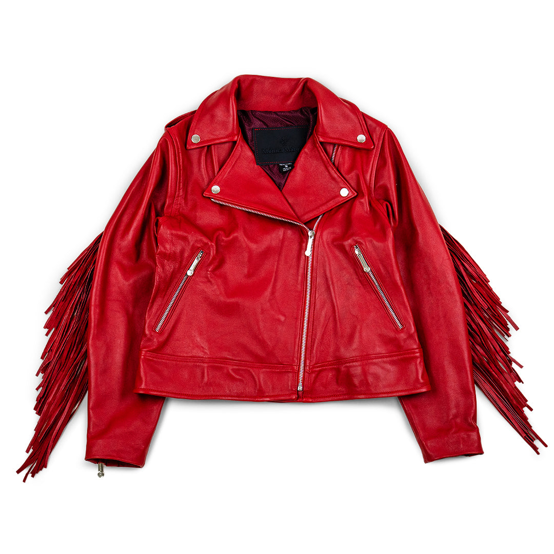 Chamarra Fringes Rojo