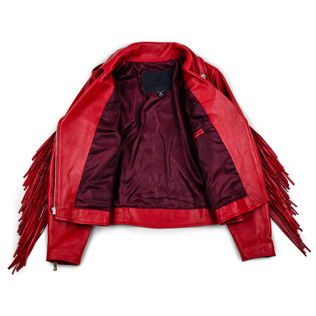 Chamarra Fringes Rojo